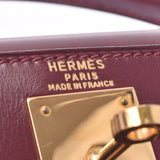 HERMES エルメス ケリー 28 2WAYバッグ ルージュアッシュ ゴールド金具 ○U刻印(1991年頃)  レディース BOXカーフ ハンドバッグ ABランク 中古 銀蔵