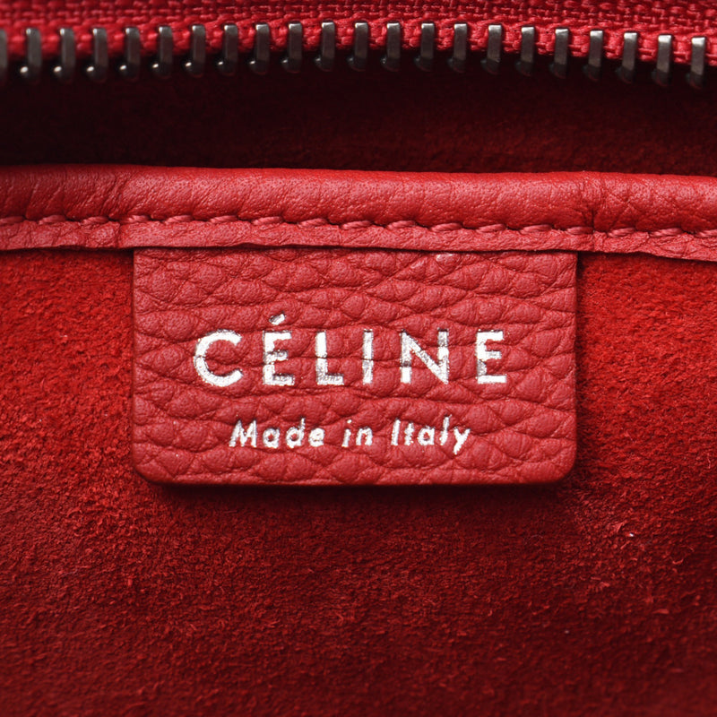 CELINE セリーヌ ラゲージ ナノショッパー 2WAY 赤 レディース カーフ ハンドバッグ 未使用 銀蔵