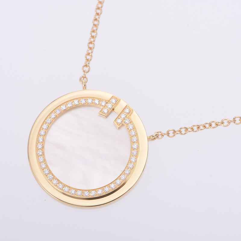 Tiffany & CO. Tiffany T to Circle Women's K18YG / Diamond / Shell Necklace A-Rank Used Silgrin