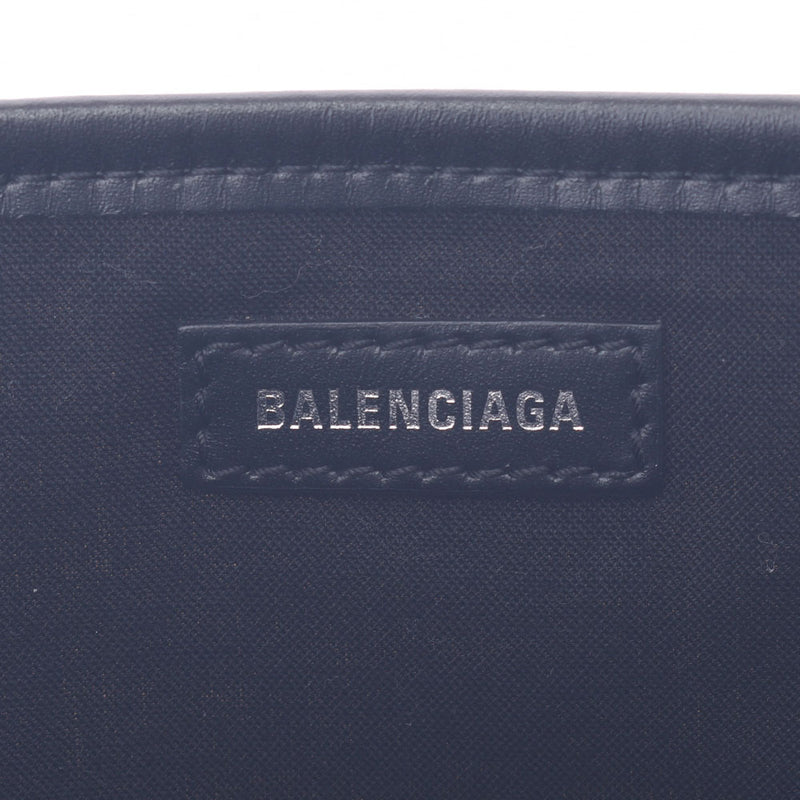 BALENCIAGA バレンシアガ ネイビーカバス XS 2WAYバッグ 白/黒 ユニセックス キャンバス/レザー ハンドバッグ Aランク 中古 銀蔵