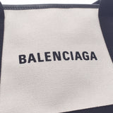 BALENCIAGA バレンシアガ ネイビーカバス XS 2WAYバッグ 白/黒 ユニセックス キャンバス/レザー ハンドバッグ Aランク 中古 銀蔵