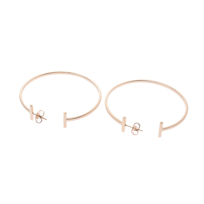 Tiffany＆Co.Tiffany T Hoop Ladies K18YG耳环A级使用Silgrin