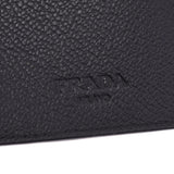 PRADA Prada Two-folded wallpaper outlet black × Silver bracket 2MN077 Men's Leather wallet New Sanko