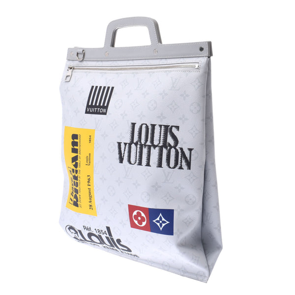 Louis Vuitton Louis Viton Flat Vertical Tote Bron Silver Bracket M44627 Men's Monogram Canvas Tote Bag A-Rank Used Sinkjo