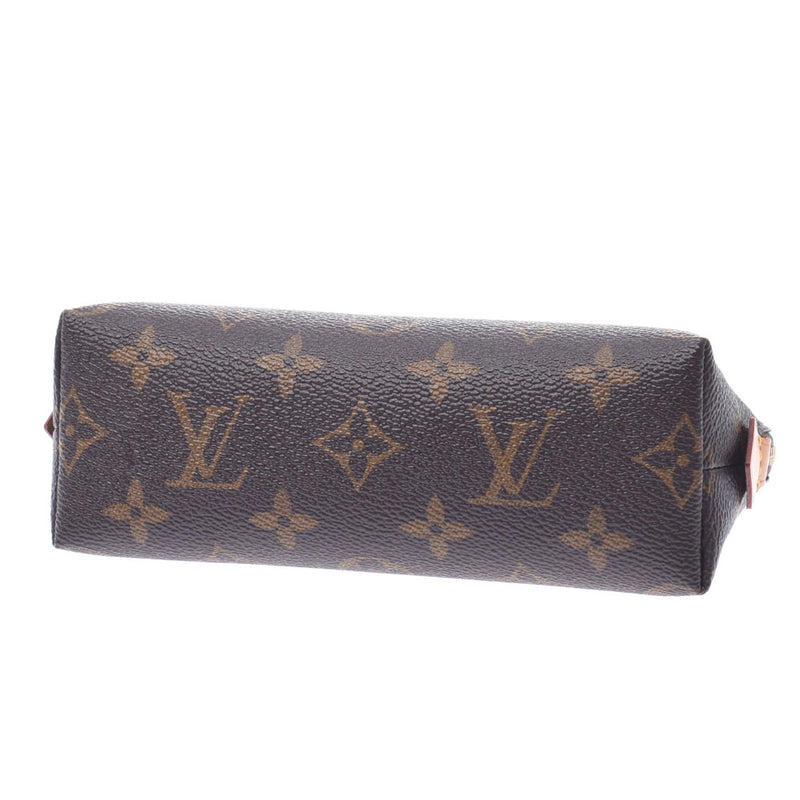 Louis Vuitton路易威登Monogram Pochette化妆品棕色M47515女性的Monogram Canvas Pouch A-Rank使用Silgrin