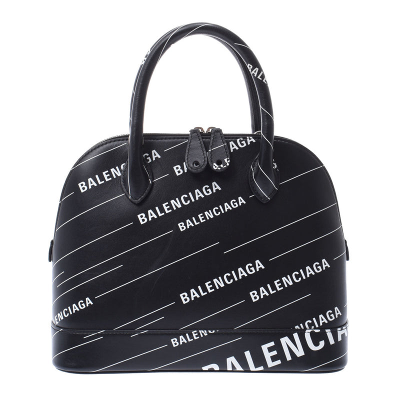 バレンシアガヴィル トップハンドル ロゴ 黒/白 ユニセックス レザー ハンドバッグ 550645 BALENCIAGA 中古 – 銀蔵オンライン