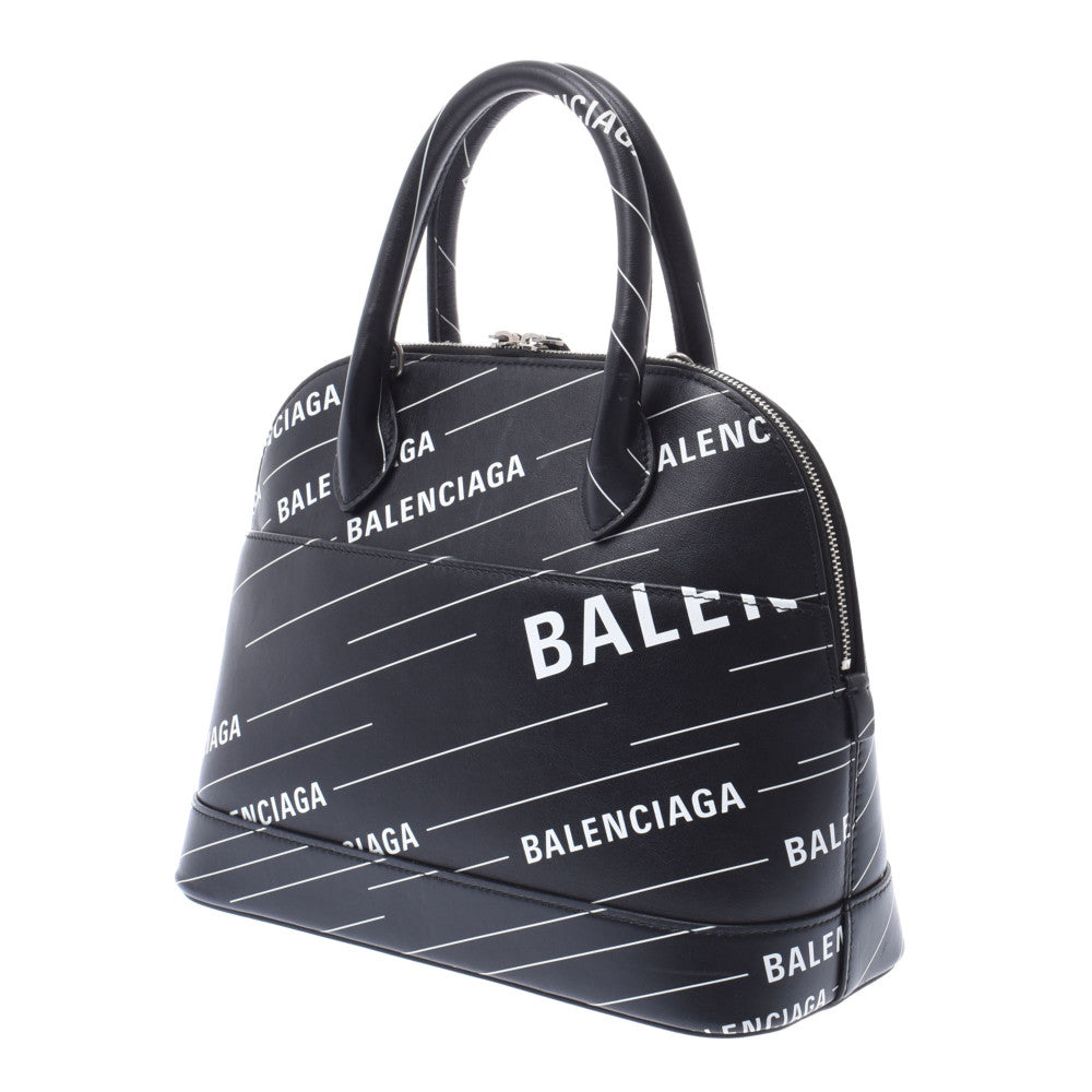 バレンシアガヴィル トップハンドル ロゴ 黒/白 ユニセックス レザー ハンドバッグ 550645 BALENCIAGA 中古 – 銀蔵オンライン