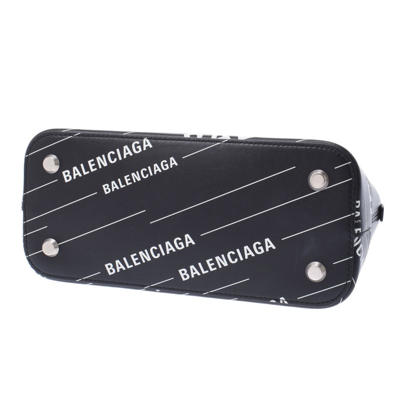 Balenciaga Valenciaga Ville顶部柄徽标黑色/白色550645男女皆宜的皮革手袋AB排名使用水池