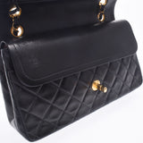 CHANEL シャネル マトラッセ チェーンショルダー 二重蓋 黒 ゴールド金具 レディース ラムスキン ショルダーバッグ Bランク 中古 銀蔵