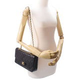 CHANEL シャネル マトラッセ チェーンショルダー 二重蓋 黒 ゴールド金具 レディース ラムスキン ショルダーバッグ Bランク 中古 銀蔵