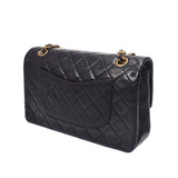 CHANEL シャネル マトラッセ チェーンショルダー 二重蓋 黒 ゴールド金具 レディース ラムスキン ショルダーバッグ Bランク 中古 銀蔵