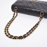 CHANEL シャネル マトラッセ チェーンショルダー 二重蓋 黒 ゴールド金具 レディース ラムスキン ショルダーバッグ Bランク 中古 銀蔵