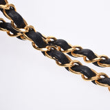 CHANEL シャネル マトラッセ チェーンショルダー 二重蓋 黒 ゴールド金具 レディース ラムスキン ショルダーバッグ Bランク 中古 銀蔵