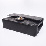 CHANEL シャネル マトラッセ チェーンショルダー 二重蓋 黒 ゴールド金具 レディース ラムスキン ショルダーバッグ Bランク 中古 銀蔵