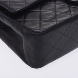 CHANEL シャネル マトラッセ チェーンショルダー 二重蓋 黒 ゴールド金具 レディース ラムスキン ショルダーバッグ Bランク 中古 銀蔵