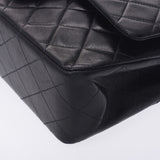 CHANEL シャネル マトラッセ チェーンショルダー 二重蓋 黒 ゴールド金具 レディース ラムスキン ショルダーバッグ Bランク 中古 銀蔵