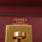 Hermes Hermes Kelly 28 2way袋缝制Rouge Viff Gold支架○W刻（1993年左右）女士盒CURF手提包B排名使用过水池