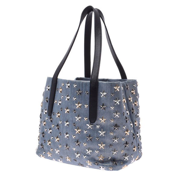 Jimmy Choo Jimmy Choo Sofia Tote Bags S Star Studs Blue / Black Unisex Coating Canvas Tote Bag AB Rank Used Silgrin