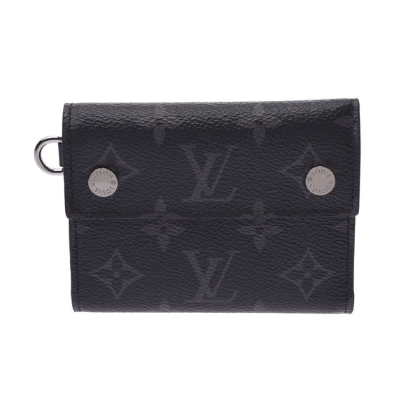 Louis Vuitton Louis Vuitton Monogram Eclipse紧凑型钱包游戏型号黑M63510男士链钱包A-Rank使用Silgrin