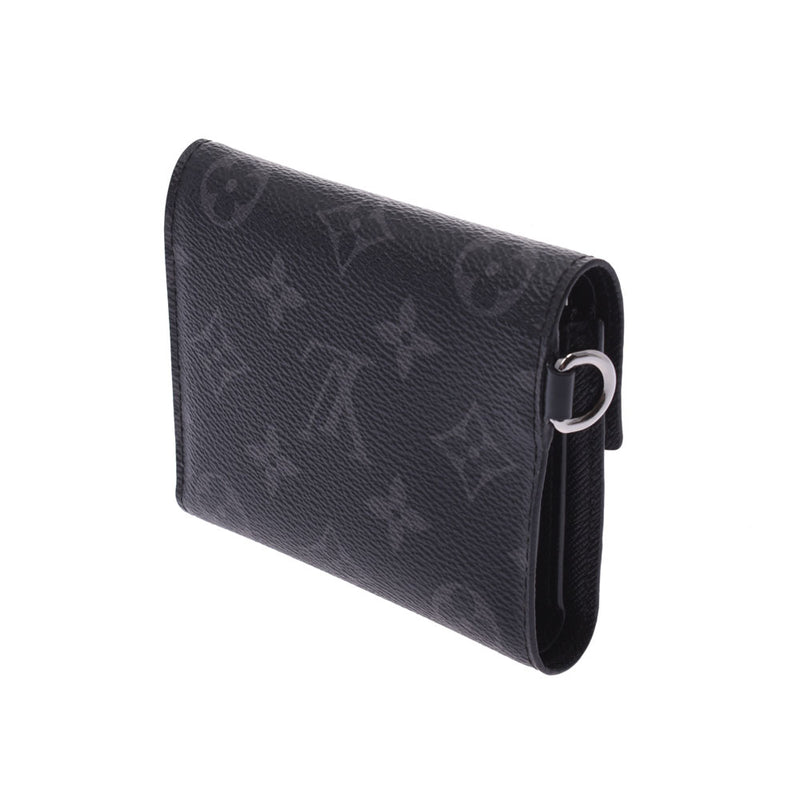 LOUIS VUITTON Monogram Eclipse Chain Compact Wallet M63510 LV Auth