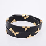 LOUIS VUITTON ルイヴィトン ブラスレ デイリーモノグラム 黒 ゴールド金具 M6448 レディース カーフ/GP金具 ブレスレット Aランク 中古 銀蔵