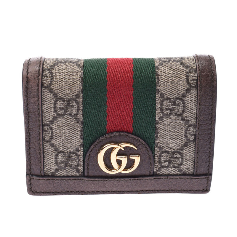 Gucci off deer compact wallet Gree / Brown 523155 Womens GG