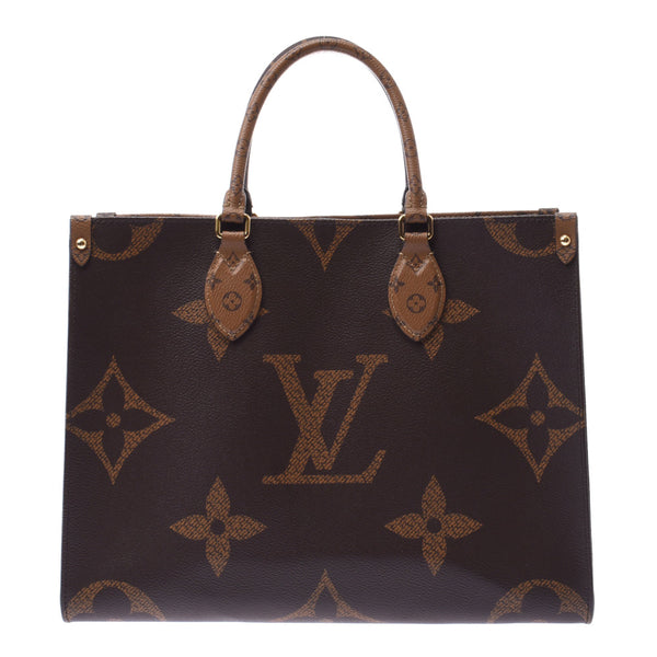 LOUIS VUITTON ルイヴィトン モノグラム リバース オンザゴーMM 2WAY ブラウン M45321 ユニセックス モノグラムキャンバス トートバッグ 新同 中古 銀蔵