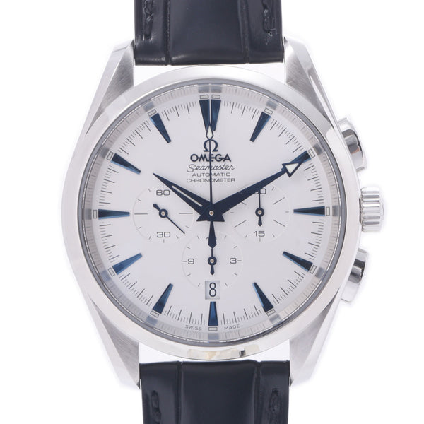 OMEGA Omega Seamaster Aqua Tella Chronograph 2812.30.31 Men's SS / Leather Watch Automatic Wound White Different Silver