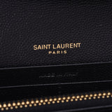SAINT LAURENT サンローラン フラップウォレット 黒 ゴールド金具 レディース カーフ 長財布 未使用 銀蔵