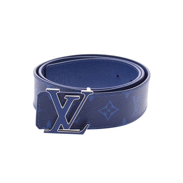 LOUIS VUIS VUITTON Louviton, LV INals, 90 Blue Silver, 20 Blue Silver fittings, M0159 Menz Leather Belt, AB, AB, used, used silver razz.