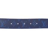 LOUIS VUIS VUITTON Louviton, LV INals, 90 Blue Silver, 20 Blue Silver fittings, M0159 Menz Leather Belt, AB, AB, used, used silver razz.