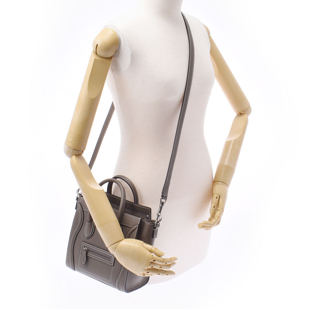 美品✨CELINE ラゲージ ナノ 2way ハンドバッグ グレージュ CELINE（セリーヌ） [中古] ラゲージ ナノ 189243DRU.09SO