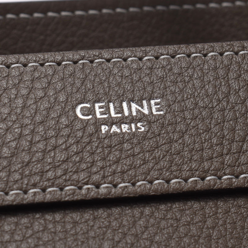 CELINE セリーヌ ラゲージ ナノショッパー 2WAY グレー レディース レザー ハンドバッグ 未使用 銀蔵