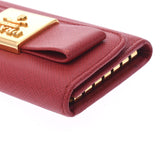 PRADA Prada 6 Layer Key Case Ribbon Motif Pink Gold Bracket 1PG222 Unisex Suffiano Key Case AB Rank Used Sinkjo