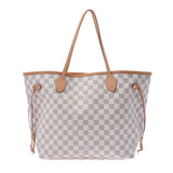 Louis Vuitton Louis Vuitton Damier Azul Never Full MM White N41361 Unisex Damier Azur Cambas Tote Bag AB Rank Used Silgrin