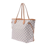 Louis Vuitton Louis Vuitton Damier Azul Never Full MM White N41361 Unisex Damier Azur Cambas Tote Bag AB Rank Used Silgrin