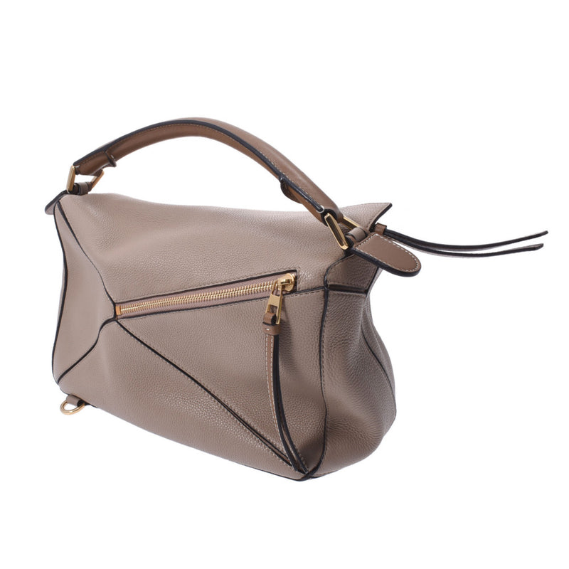 Loewe Loewe Puzzle Bag 2way Bag Sand（米色）女士小牛手袋乘坐二手Ginzo