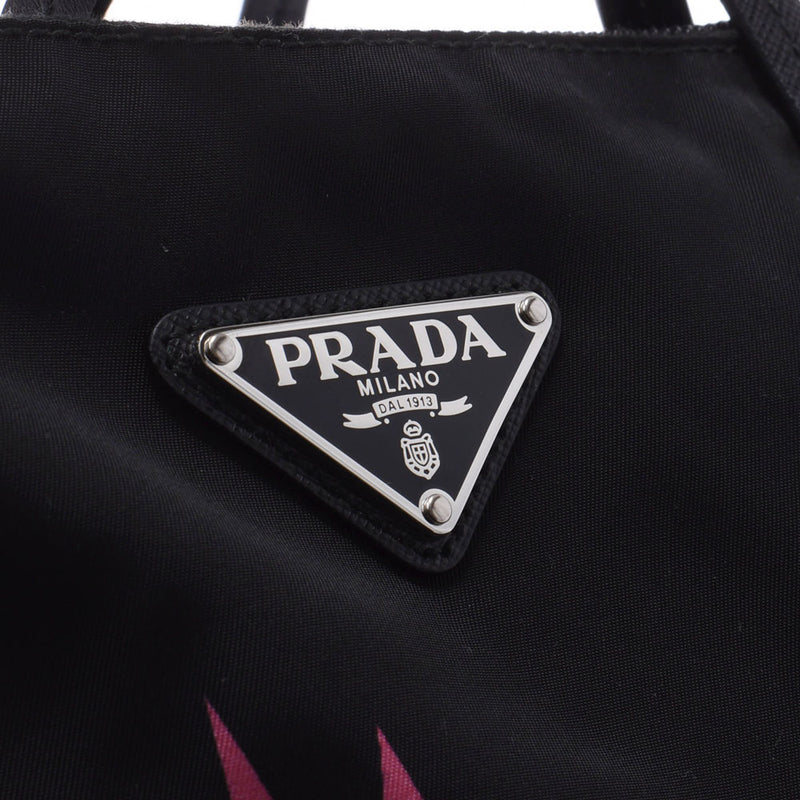 PRADA 黒 トートバッグ ユニセックス ナイロン×レザー プラダ