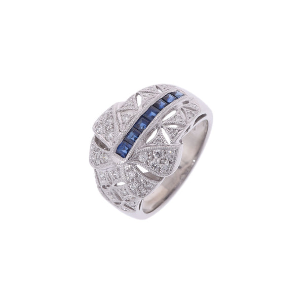 Other sapphire 0.066ct diamond 0.42ct No. 12 Ladies PT900 Platinum Ring / Ring A Rank used Ginzo