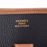 HERMES Hermes Ebulin Evulin GM Black/Natural Gold Bracket ○ X engraved (around 1994) Ladies Aldenne Shoulder Bag B Rank Used Ginzo