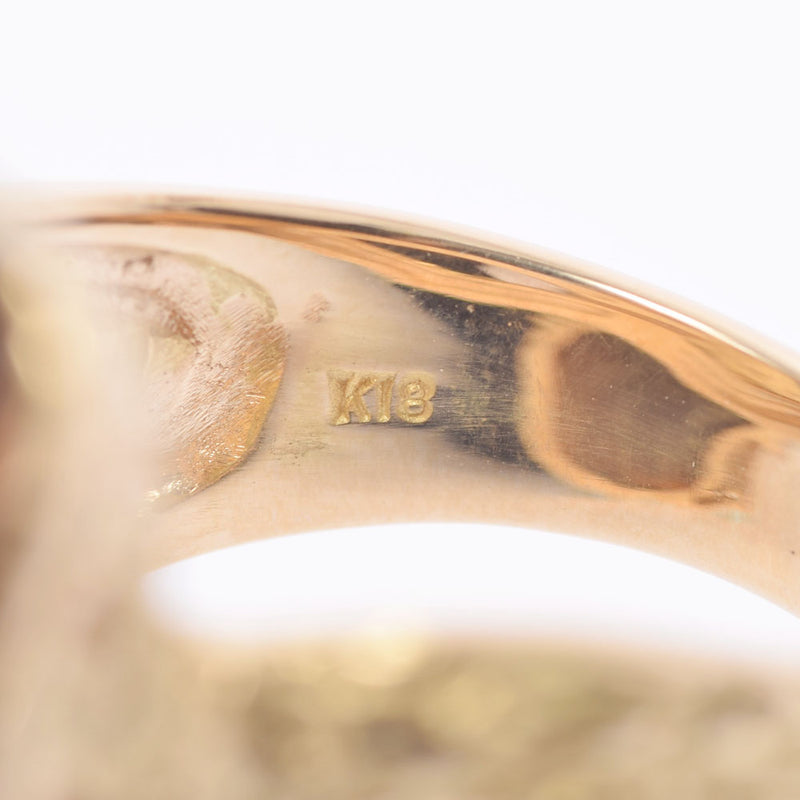 その他 琥珀 ダイヤ0.06ct 12号 ユニセックス K18YG リング・指輪 Aランク 中古 銀蔵