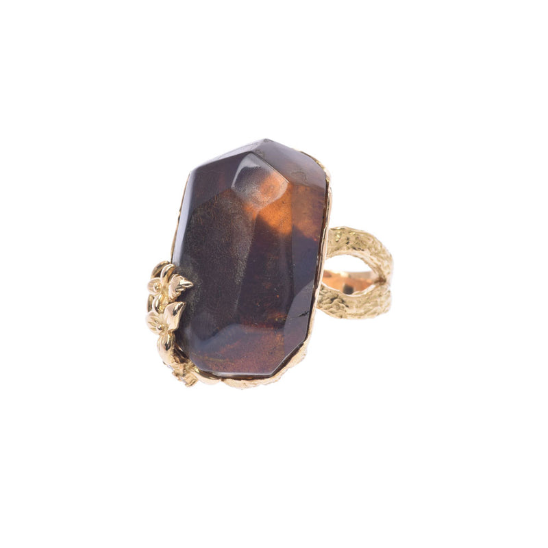 Others Amber Diamond 0.06ct No. 12 Unisex K18YG Ring / Ring A Rank Used Ginzo