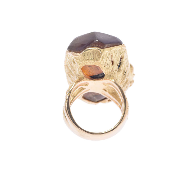 Others Amber Diamond 0.06ct No. 12 Unisex K18YG Ring / Ring A Rank Used Ginzo