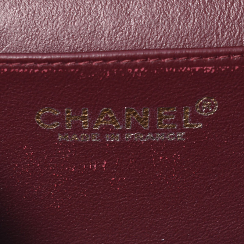 CHANEL Chanel Matrasse Mini Manma Trasse Chain Shoulder Black Gold Bracket Ladies Ram Skin Shoulder Bag AB Rank Used Ginzo