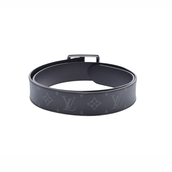 LOUIS VUITTON Louis Vuitton Eclipse Santule Riverso Size 100 Black/Gray M9004V Men's Leather Belt AB Rank Used Ginzo