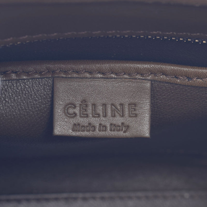 CELINE Celine Luggage Nano Shopper 2WAY Old Logo Ivory/Black/Khaki Gold Bracket Ladies Leather/Suede Handbag A Rank Used Ginzo