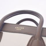 CELINE Celine Luggage Nano Shopper 2WAY Old Logo Ivory/Black/Khaki Gold Bracket Ladies Leather/Suede Handbag A Rank Used Ginzo