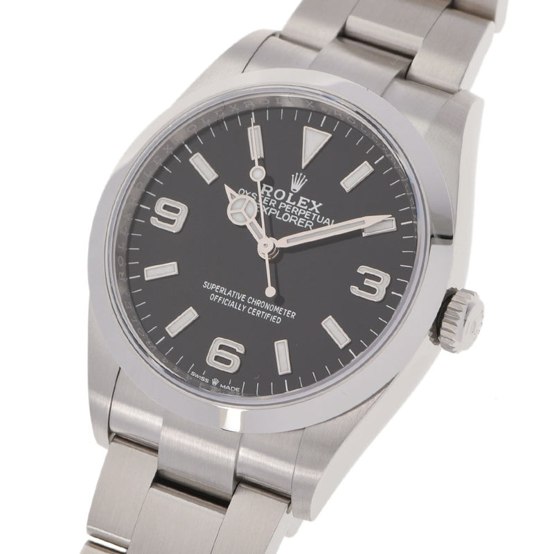 [Cash special price] ROLEX Rolex Explorer 124270 Men's SS Watch Automatic Black Dial Unused Ginzo