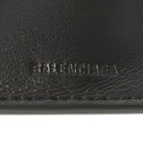 BALENCIAGA Balenciaga Logo Print Mini Wallet Black/White 594312 Unisex Leather Milky Wallet Unused Ginzo