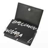 Balenciaga Balenciaga徽标印刷迷你钱包黑色/白色594312女媒体皮革乳乳钱包未使用的金佐